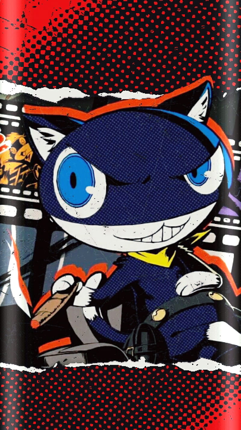Persona 5 Morgana Eg, cat, edge, mission accomplished, morgana, p5, persona 5, HD phone wallpaper