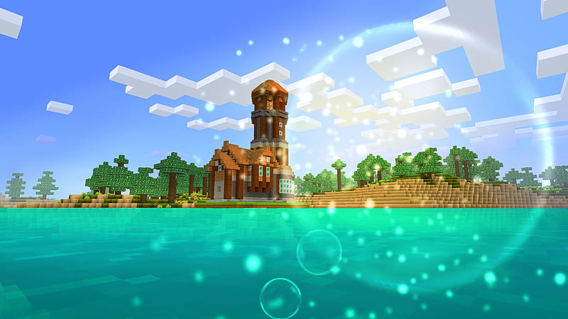 Blue Sky & Cool Bubbles - Missing Summer Time! in RealmCraft Minecraft Clone, open world game, gaming, playgames, realmcraft, pixel games, mobile games, sandbox, minecraft, games action, game, minecrafters, pixel art, art, 3d building games, fun, pixel, adventure, building, 3d, minecraft, HD wallpaper