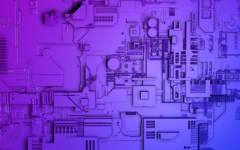 motherboard chip textures, macro, microcircuit, microchip, violet motherboard, chips, computer chip, HD wallpaper