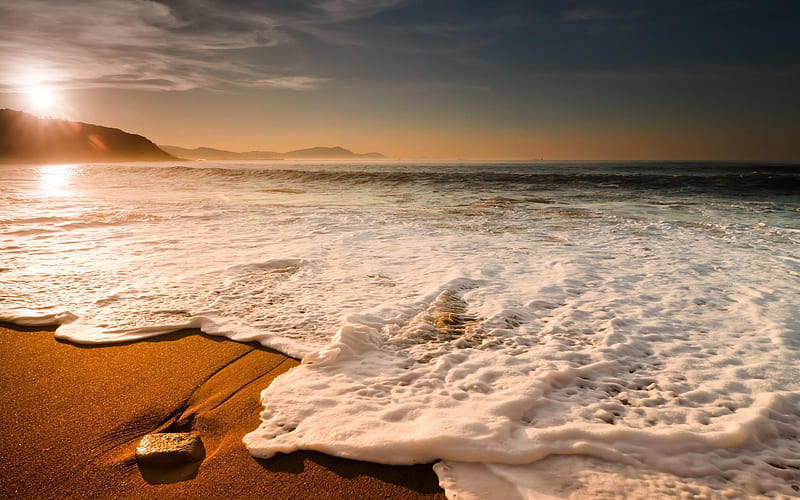 Beach Sun Sunlight Ocean-scenery, HD wallpaper