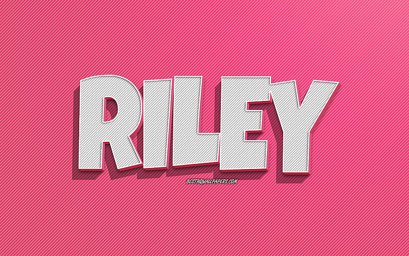Riley male name, colorful letter balloons background Stock Photo