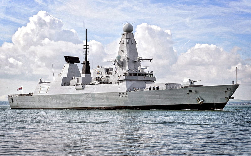 HMS Dauntless, D33, british destroyer, british warship, Royal Navy, Daring class, United Kingdom, HD wallpaper