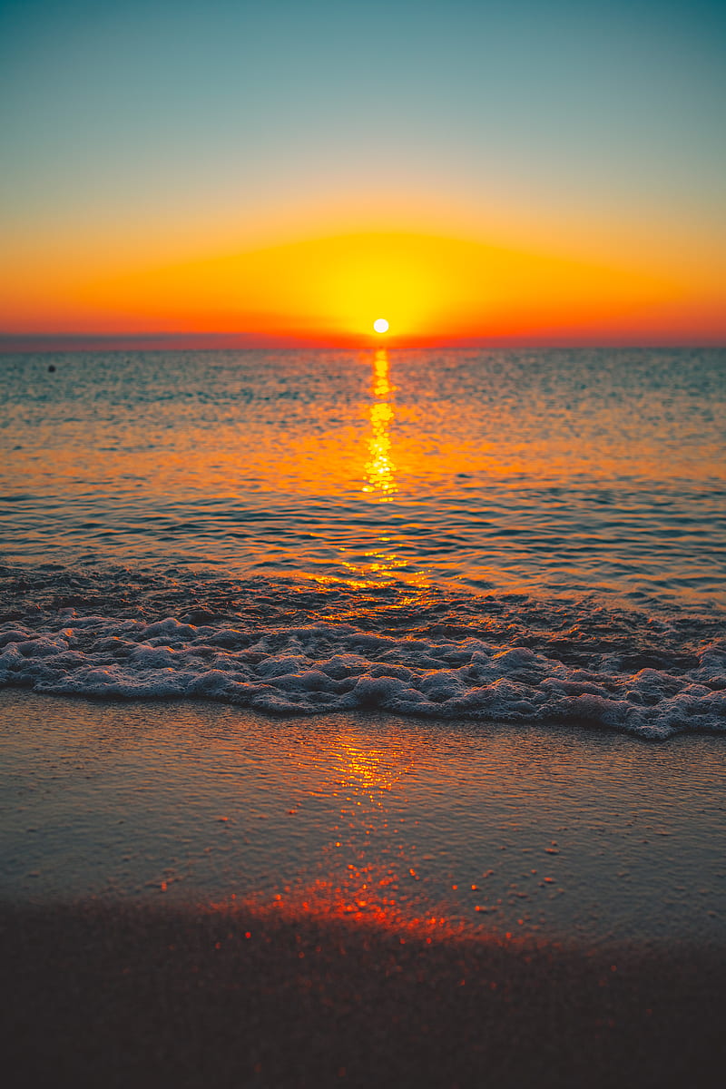Morning, Damian, beach, colors, cosmos, nature, qoutes, sun, sunrise, sunset, winter, HD phone wallpaper