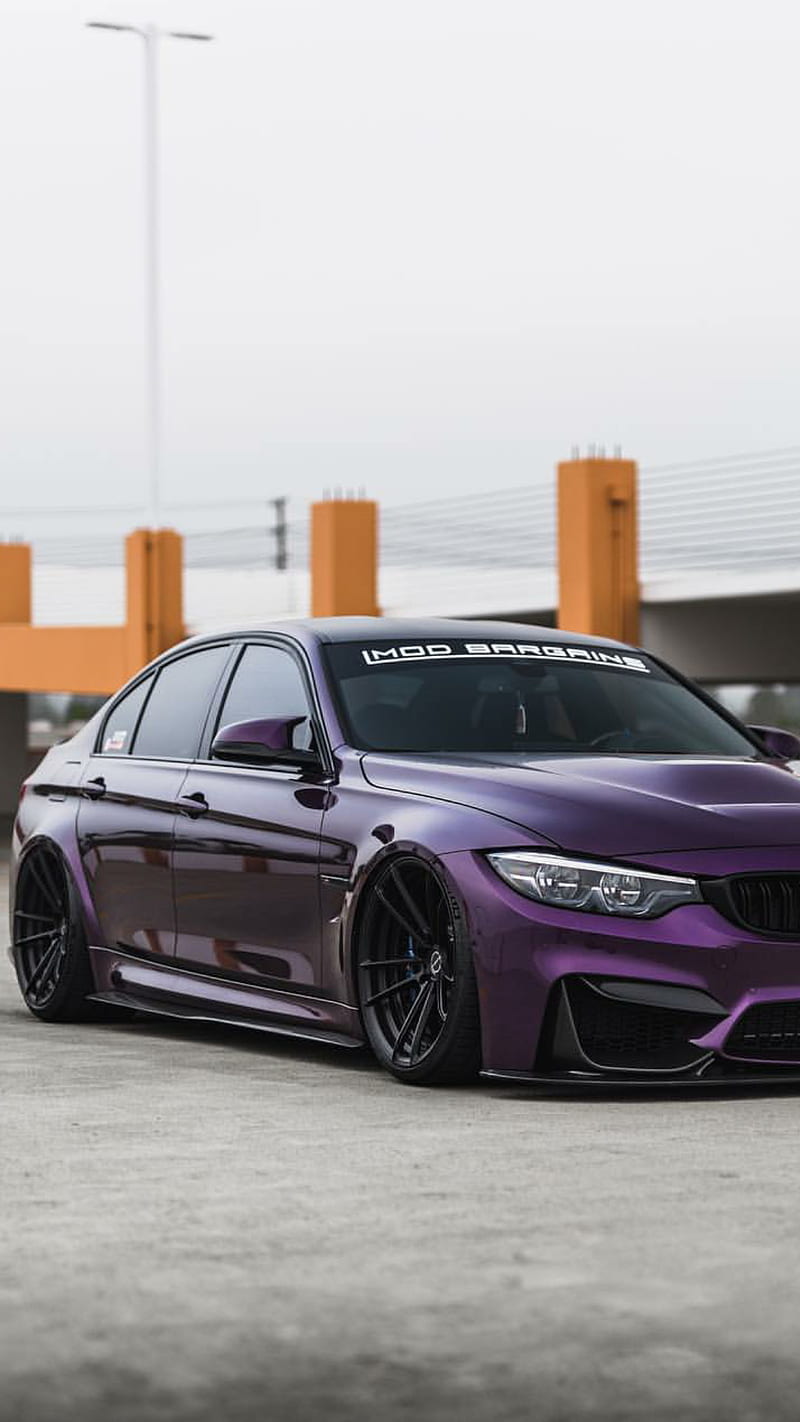BMW M4, purple, car, supercar, sports, america, new, HD phone wallpaper