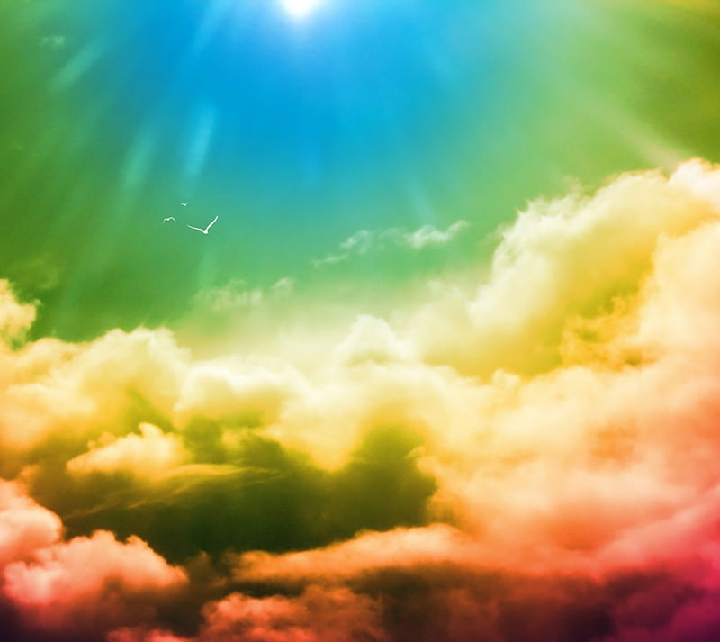 Clouds - Rainbows, nature, HD wallpaper