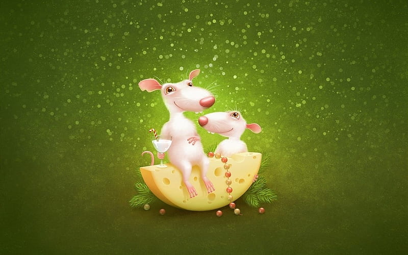 Ratones felices, verde, ratones, queso, blanco, animales, Fondo de pantalla  HD | Peakpx