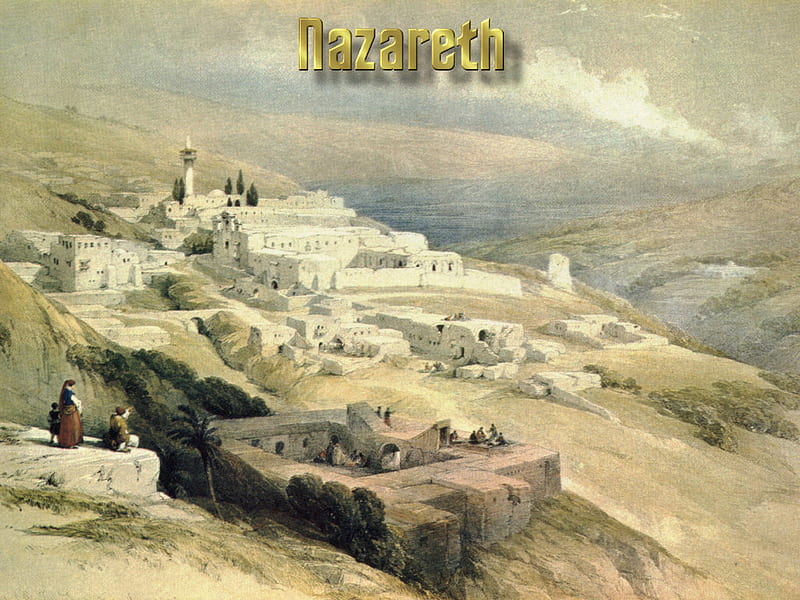 Nazareth F1, roberts, art, religious, 1839, religion, david roberts, holy, city, painting, bible, oldmaster, nazareth, HD wallpaper