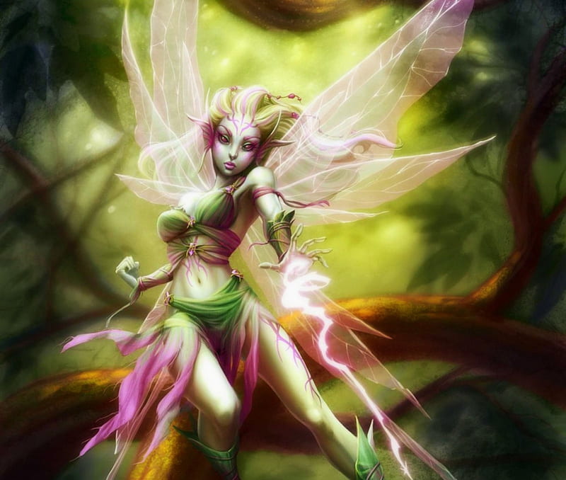 *Pixie Game Card*, pretty, game, bonito, digital art, warriors, fantasy, paintings, weapon, drawings, fairy, fighting, female, wings, lovely, colors, pixie game card, cute, cool, battle, HD wallpaper