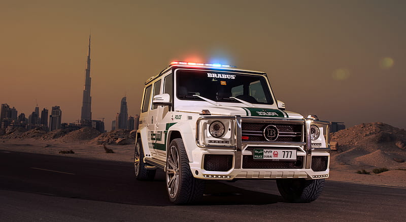 2013 BRABUS B63S-700 Widestar (based on Mercedes G63 AMG) Dubai Police - Front , car, HD wallpaper