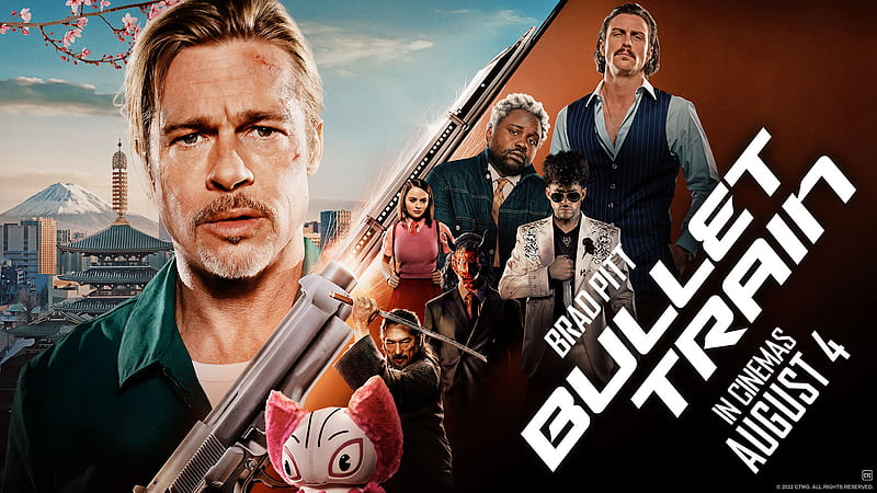 Bullet Train Movie Brad Pitt Brian Tyree 4K Wallpaper iPhone HD
