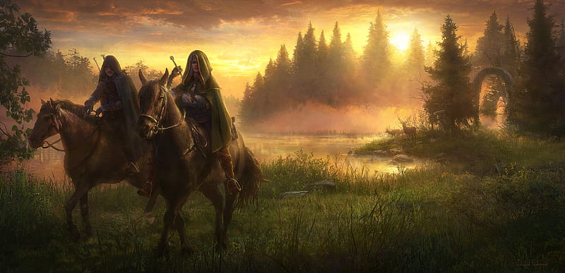 The Witcher, The Witcher 3: Wild Hunt, Ciri (The Witcher), Geralt of Rivia, HD wallpaper