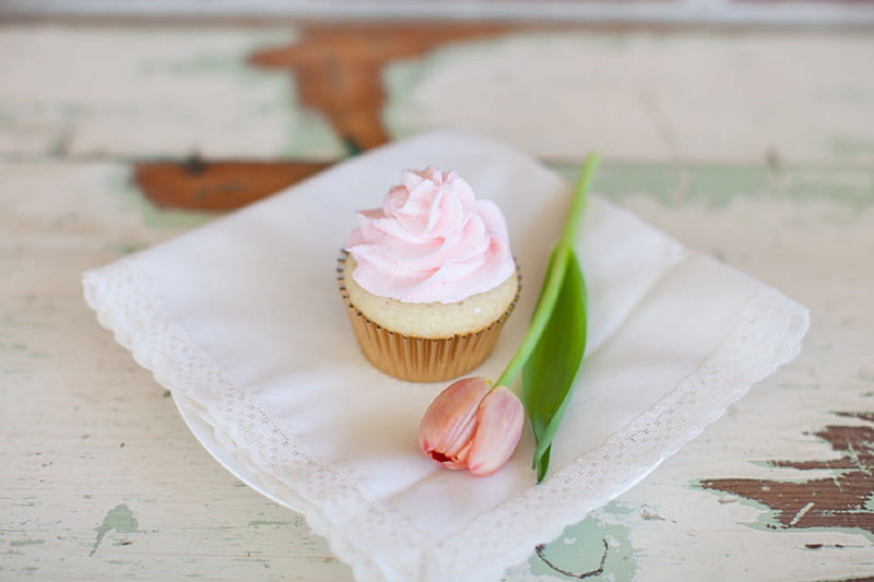 For You, rustic, bonito, napkin, sweet, cupcake, graphy, flower, beauty, pink, tulip, HD wallpaper