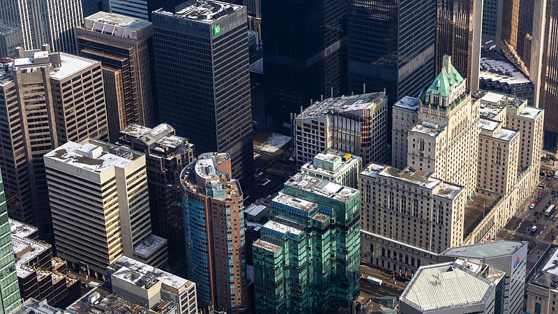 Aerial View Of Canada Toronto City Buildings Skyscraper City, HD wallpaper
