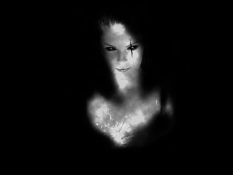 The girl, dark, scary, black, goast, abstract, horror, HD wallpaper