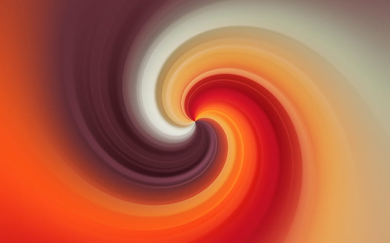 orange vortex creative, spiral, abstract vortex, 3D art, vortex, orange abstract background, HD wallpaper