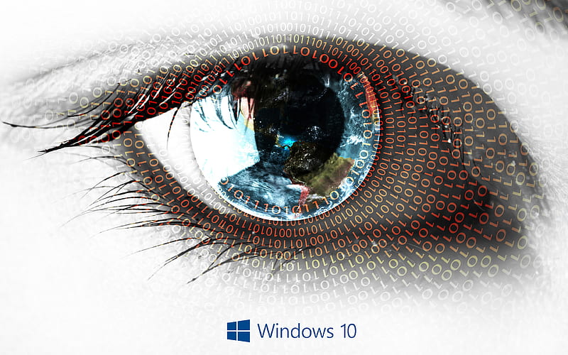 Windows 10 human eye, art creative, Microsoft, HD wallpaper