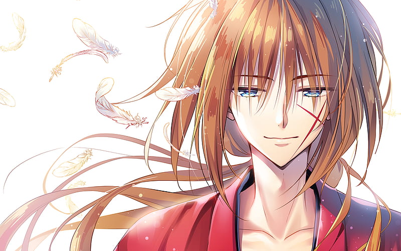 Kenshin Himura, protagonist, artwork, manga, Rurouni Kenshin, HD wallpaper