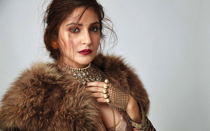 anushka sharma, Indian actress, makeup, Indian woman, bollywood, HD wallpaper