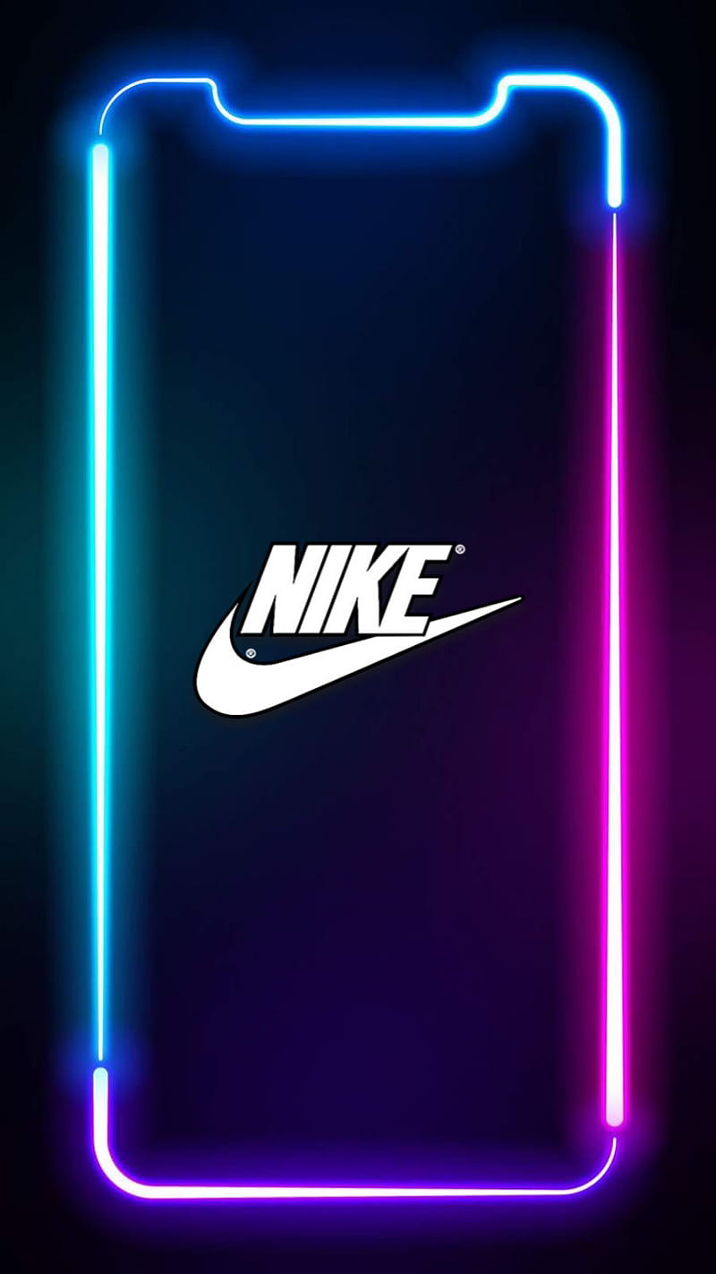 Nike neon 2, outlined, swoosh, glow, HD phone wallpaper