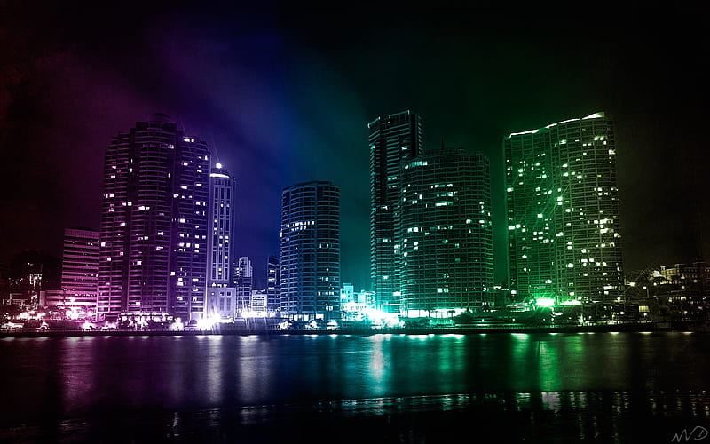City night Lights-3D Creative Design, HD wallpaper