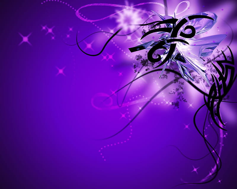 Black n Purple, purple, black, desenho, neon, abstract, HD wallpaper