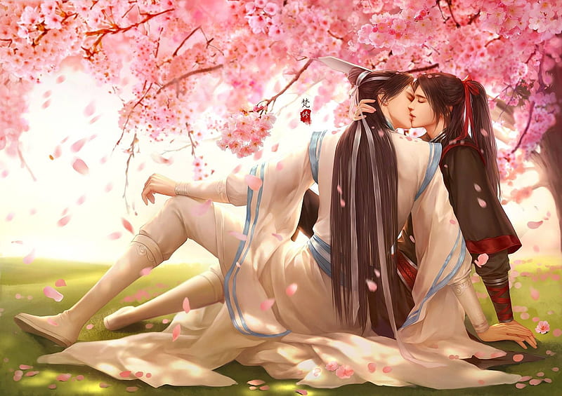 Download Passionate Blindfold Kiss in Mo Dao Zu Shi Wallpaper