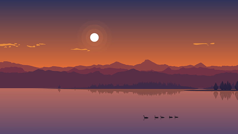 Vector Sunset, nature, sunset, illustration, vector, HD wallpaper | Peakpx