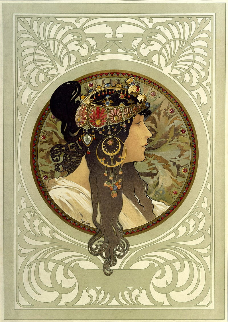 Mucha Decor Alphonse Mucha Art Art Nouveau Fine Art Mucha Portrait Woman Hd Mobile Wallpaper Peakpx