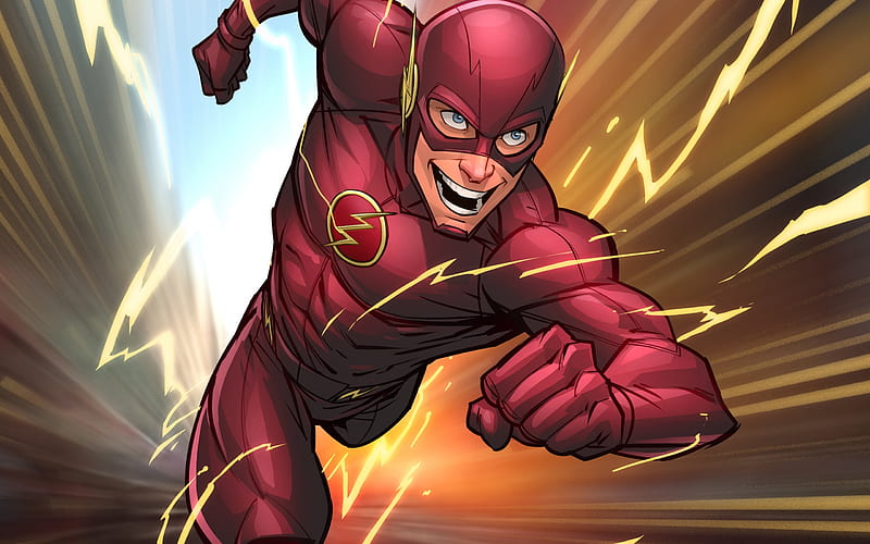 Flash, art, superhero, Barry Allen, DC Comics, HD wallpaper