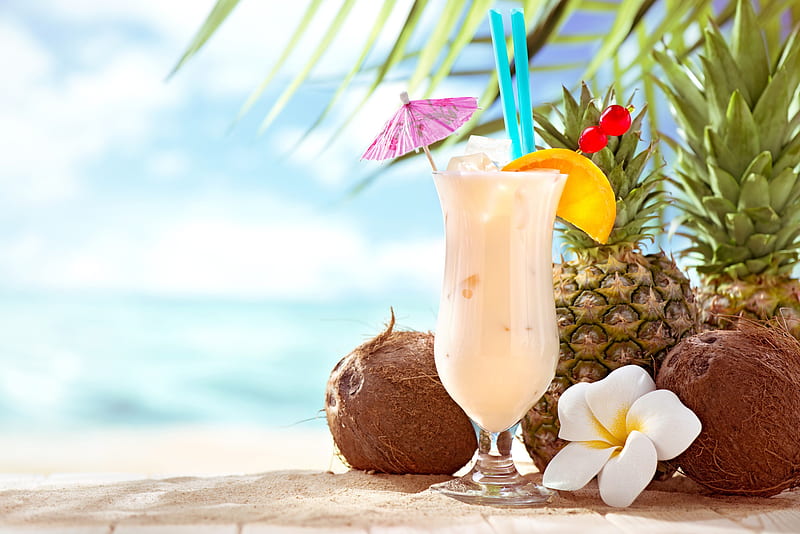 Food, Cocktail, Coconut, Drink, Pineapple, HD wallpaper