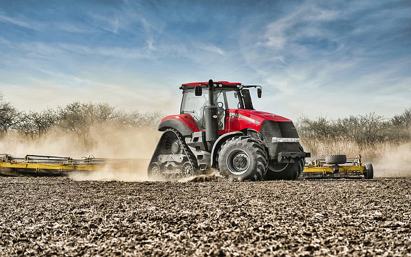 Case IH Magnum 380 CVT plowing field, 2019 tractors, agricultural machinery, R, agriculture, harvest, tractor in the field, Case, HD wallpaper