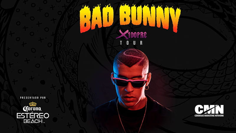 Bad Bunny Aesthetic Is Wearing Black Tshirt With Colorful Words Background Music, HD wallpaper