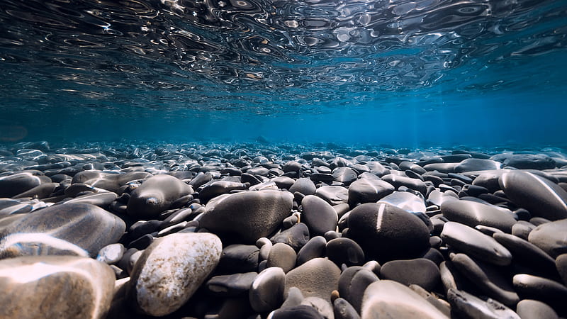 Pebbles Rock Underwater Nature, HD wallpaper