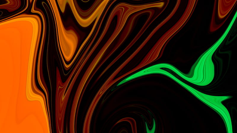 Orange Green Float , abstract, artist, artwork, digital-art, HD wallpaper