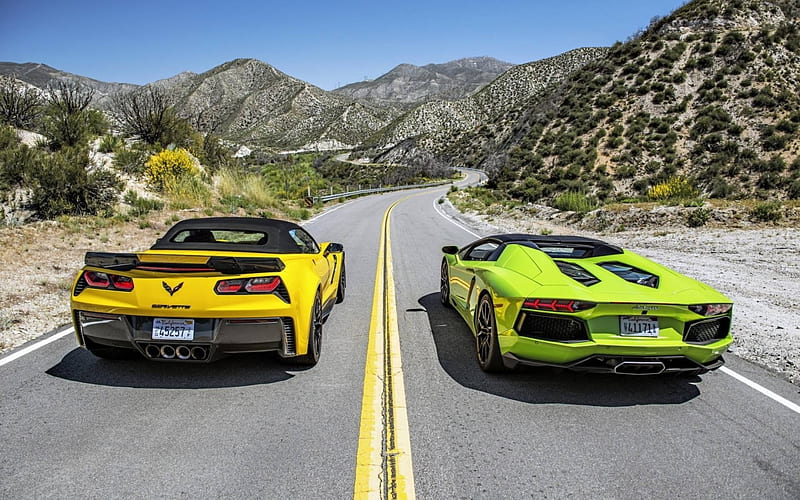 Corvette Z06 & Lamborghini Aventador, Lamborghini, cool, corvette, car,  chevrolet, HD wallpaper | Peakpx