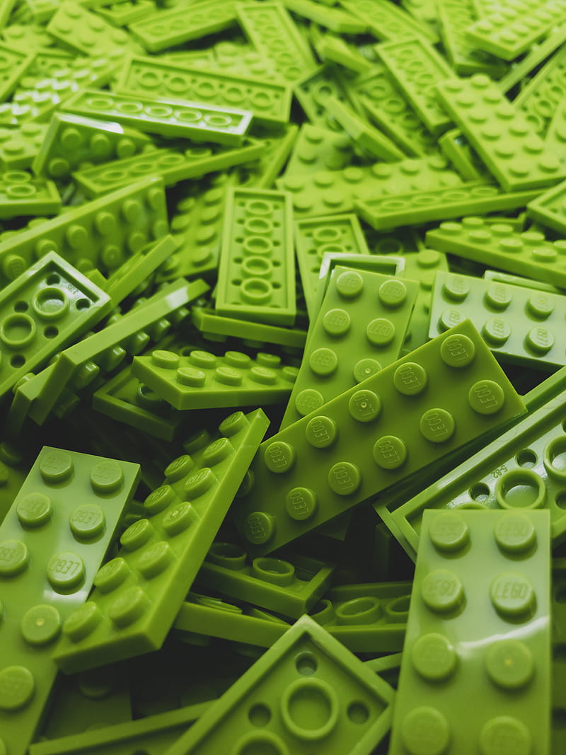 green Lego block lot, HD phone wallpaper