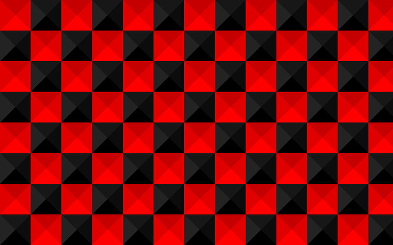checkered 3D textures, red and black squares, 3D textures, checkered flag, checkered backgrounds, HD wallpaper