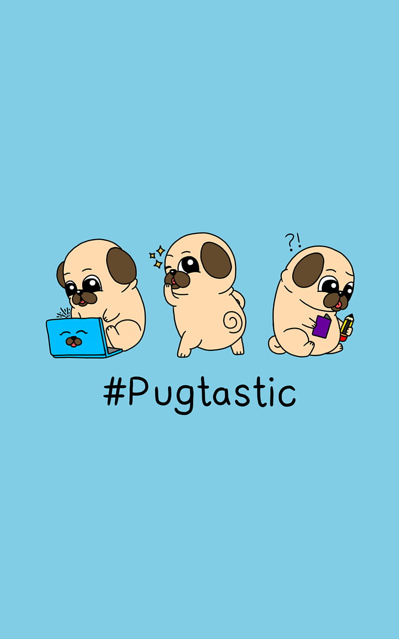Pugtastic Pugs, animal, cartoon, cute, dog, dogs, drawing, funny, love, HD  phone wallpaper | Peakpx