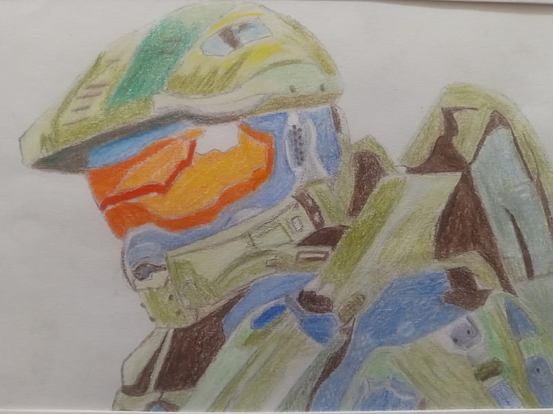 Master Chief Drawing, art, halo, master chief, HD wallpaper | Peakpx