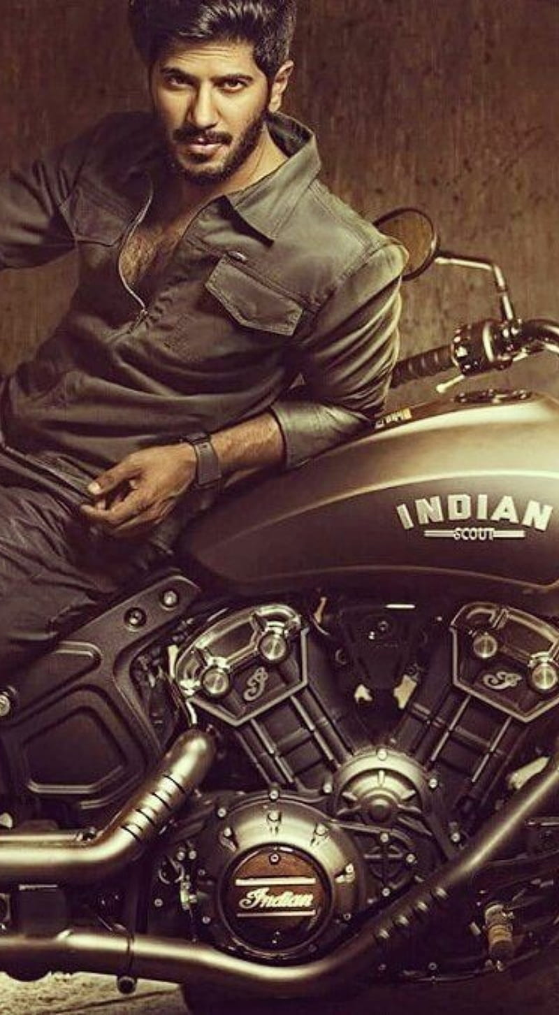 Dulquer Salman, bike, indian, scout, HD phone wallpaper
