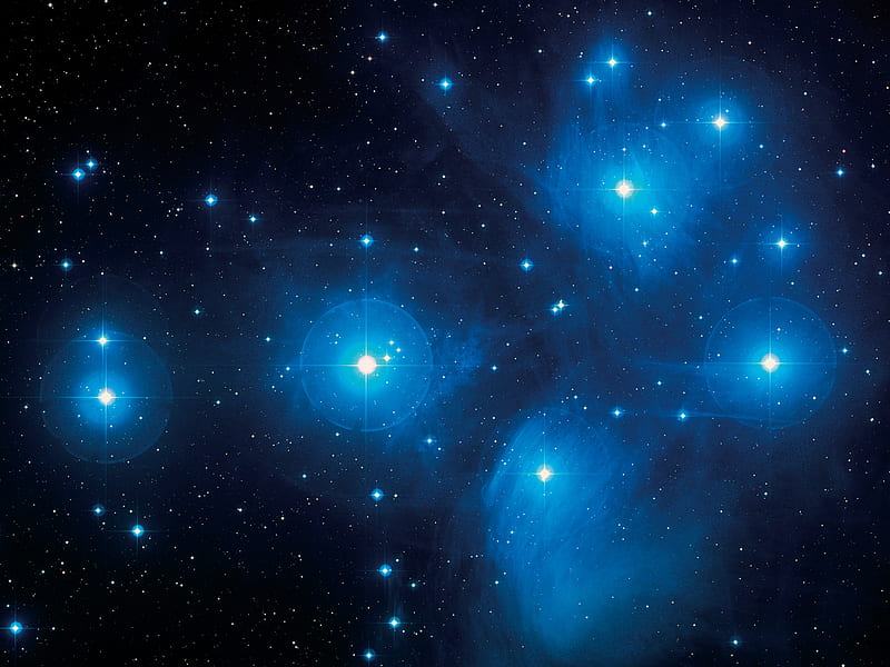 Pleiades Open Star Cluster AMAZING QUALITY, stars, quality, space, galactic, galaxy, amazing quality, blue star, nebula, white dwarf, pleiades, open, cluster, star, HD wallpaper