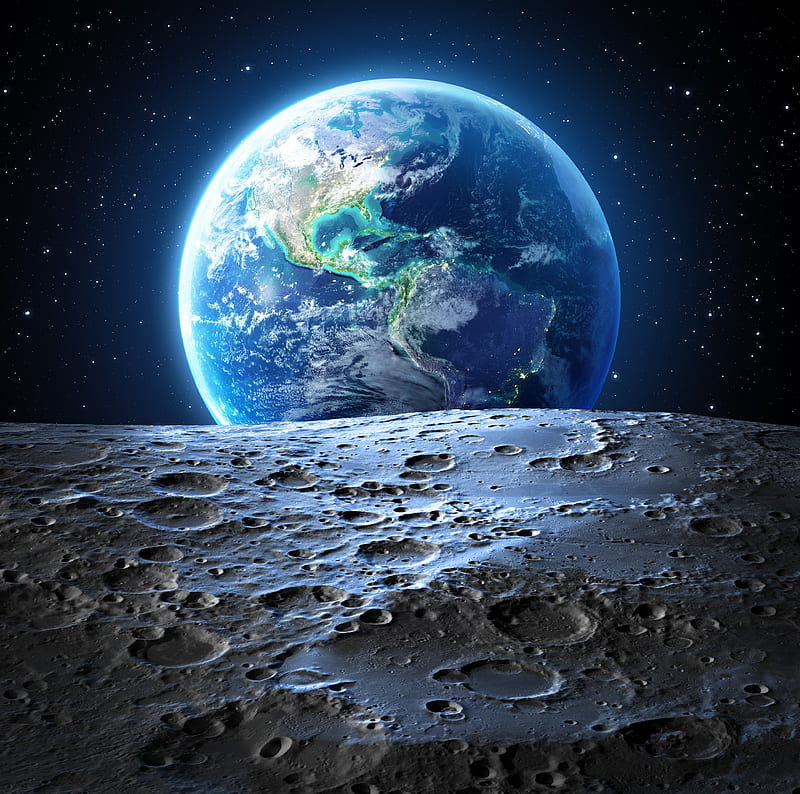 Earth Moon , earth, moon, nature, digital-universe, HD wallpaper