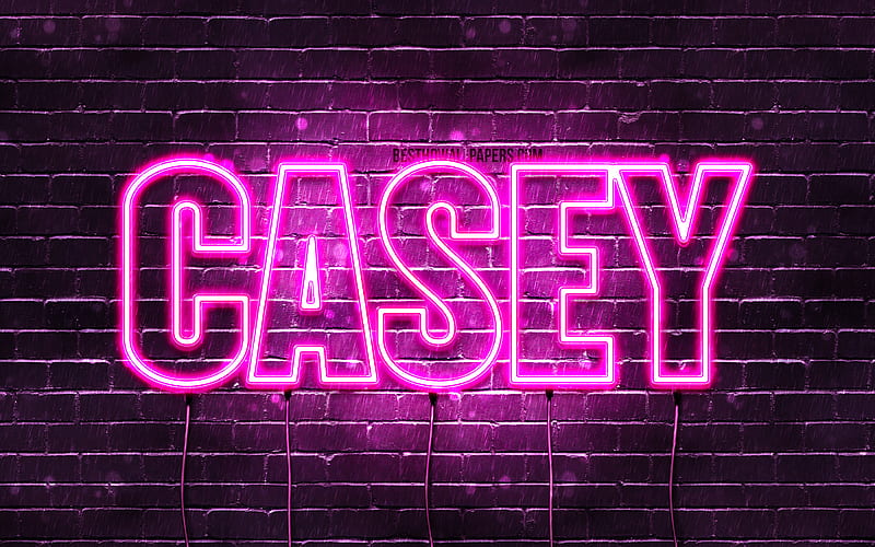 Casey with names, female names, Casey name, purple neon lights, Happy Birtay Casey, with Casey name, HD wallpaper