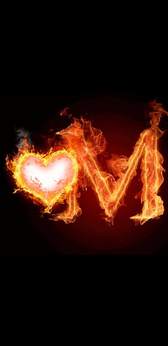 m letter, letter, alphabet, fire, letters, alphabets, love, HD mobile wallpaper