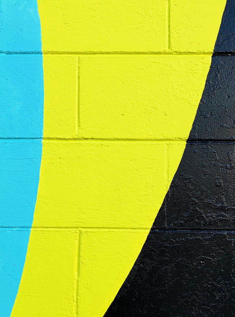 wall, paint, surface, yellow, black, HD phone wallpaper