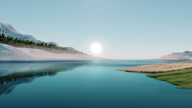 Sunrise Landscape River Sun Windows 11 Logo Windows 11, HD wallpaper