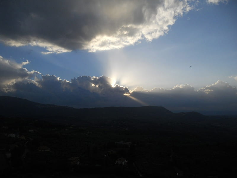 Il sole è sempre con noi,anche dopo una tempesta, sky, Luce, Blu, Nuvole, HD wallpaper