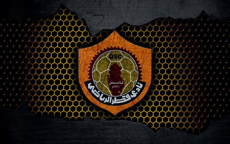 Qatar SC logo, Qatar Stars League, soccer, football club, Qatar, Doha, grunge, metal texture, Qatar FC, HD wallpaper