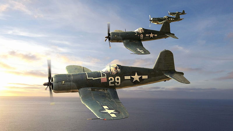 Jolly Rogers, VF-17, Warbird, Corsair, HD wallpaper
