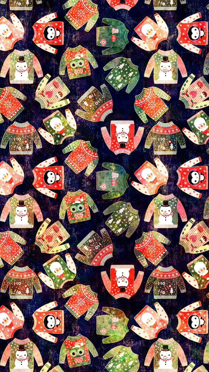Ugly Christmas Sweater, Adoxali, December, Santa, background, cartoon,  clothes, HD phone wallpaper | Peakpx